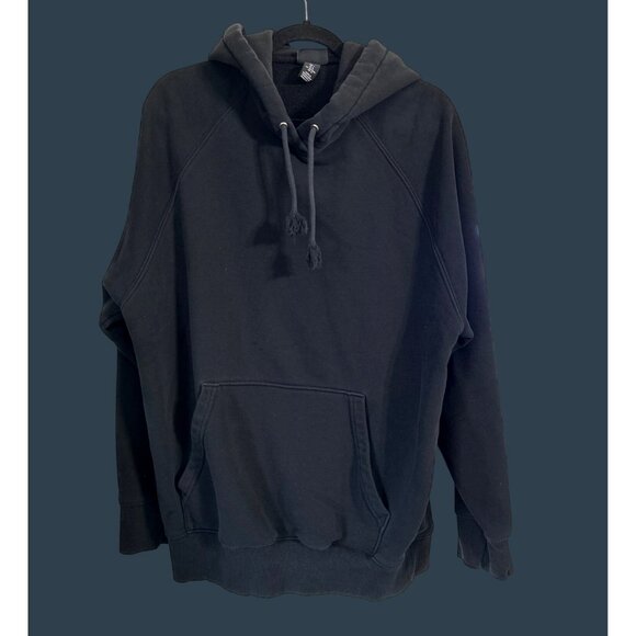 H&M Black Oversized Hoodie Sweatshirt With Drawstring Hood & Kangaroo Pocket - Picture 1 of 6